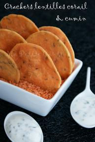 Crackers aux lentilles corail et cumin